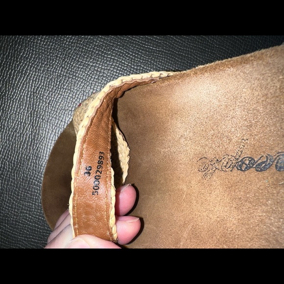 Free People Sandals Crete Red Macrame Footbed Sandal Slides size 36 - Picture 4 of 5